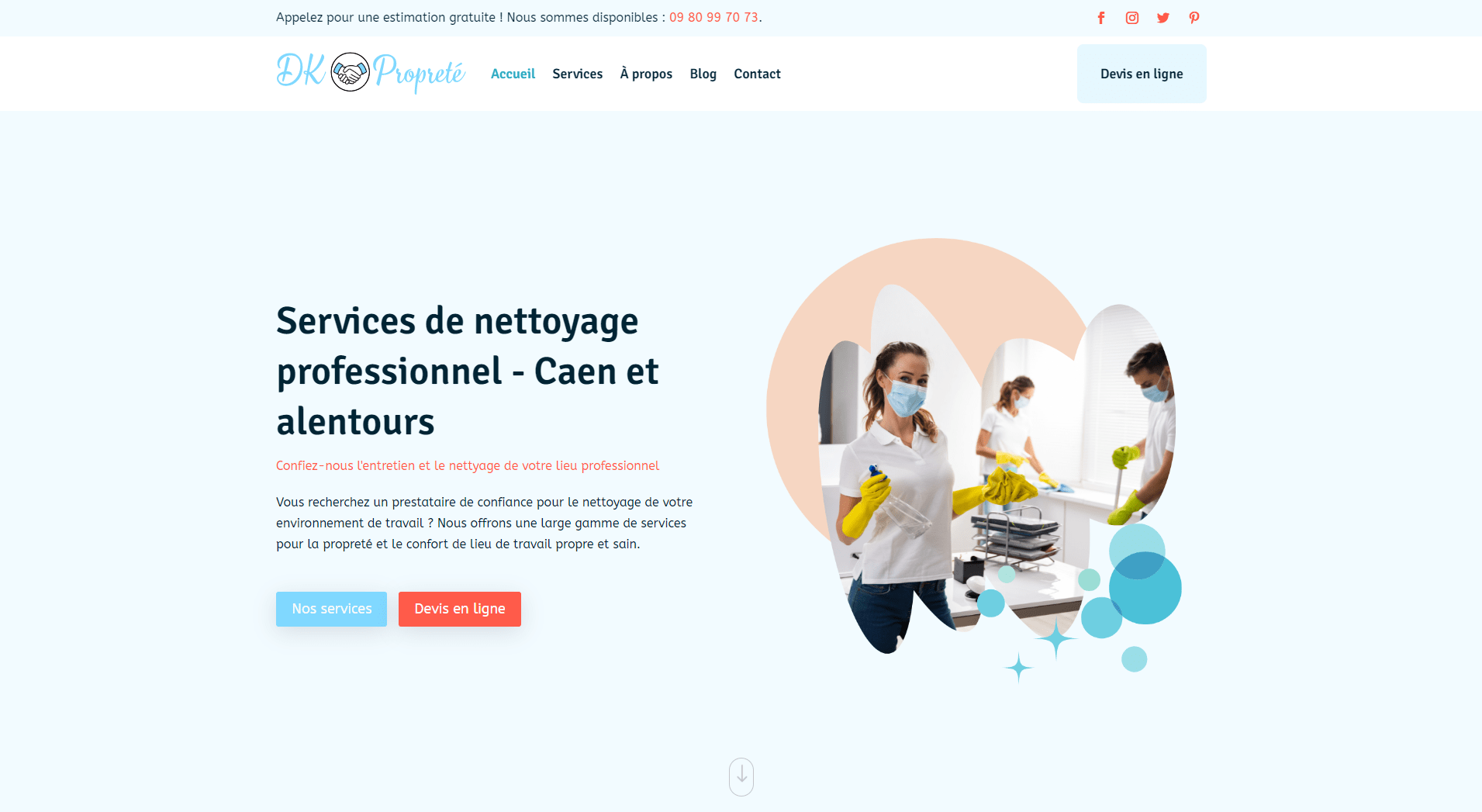Nouveau site internet pour DK Propreté Caen Site internet officiel | DK Propreté - Nettoyage professionnel
